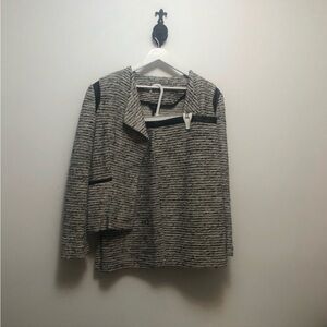 Vintage Jessica Black and White Striped Blazer and Skirt Set